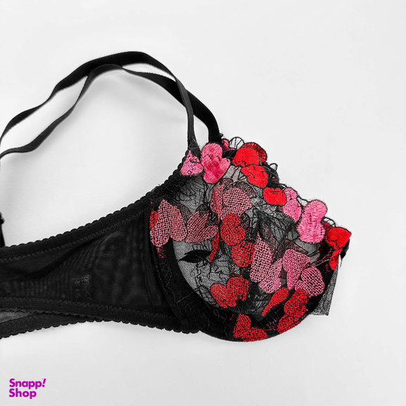 ست شورت و سوتین زنانه نوشه پوش کد 88807 رنگ مشکی قرمز