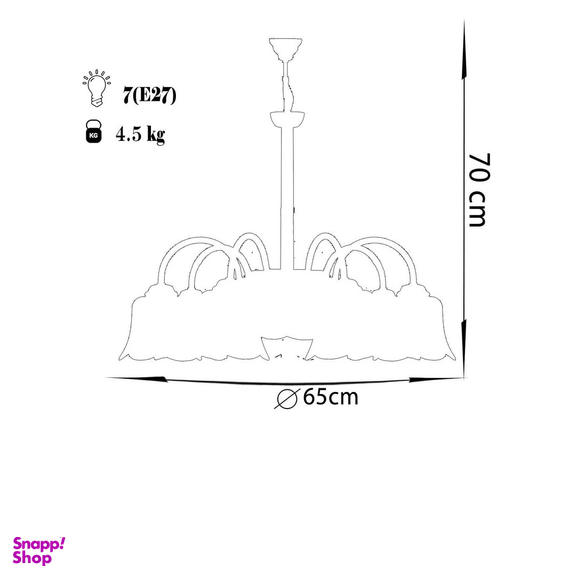 لوستر 7 شعله چشمه نور کد 809.7