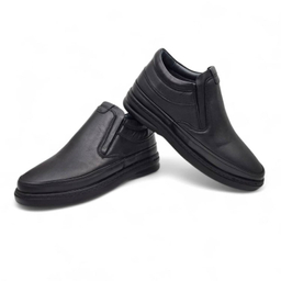 نیم بوت طبی مردانه چرم ریباری مدل Z24 رنگ مشکی