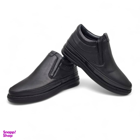 نیم بوت طبی مردانه چرم ریباری مدل Z24 رنگ مشکی