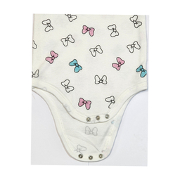 بادی آستین کوتاه نوزادی کد 6235 رنگ سرخابی مجموعه 2 عددی