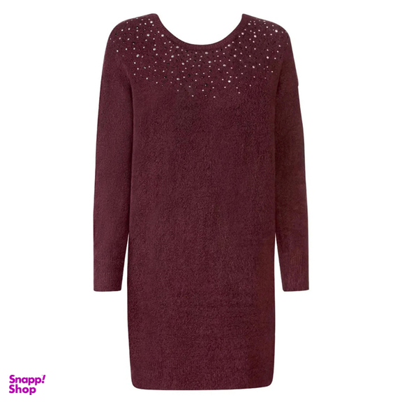 پیراهن زنانه اسمارا کد ESMD01 رنگ زرشکی