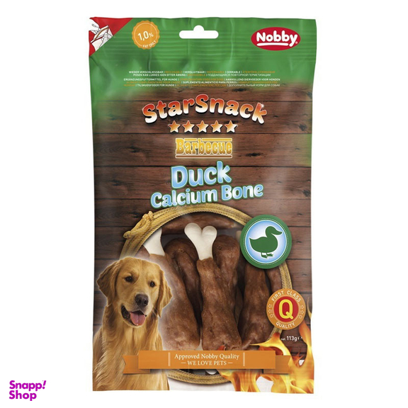 تشویقی سگ نوبی مدل ران مرغی طعم اردک وزن 113 گرم