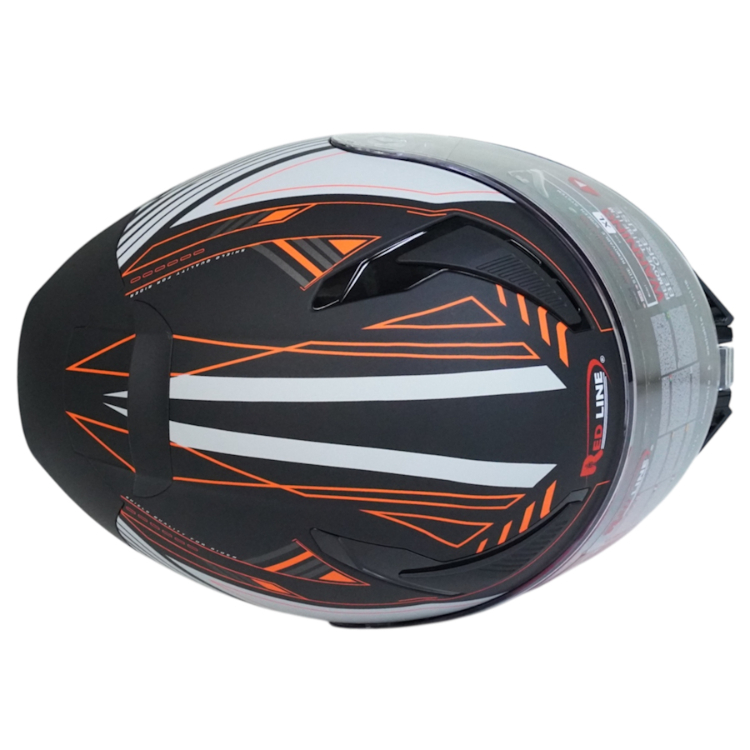 کلاه کاسکت فک متحرک رد لاین کد 960 رنگ مشکی نارنجی به همراه کاور