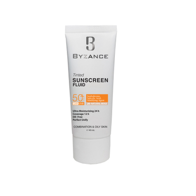کرم ضد آفتاب SPF50+ بیزانس مناسب پوست چرب شماره 20  رنگ بژ طبیعی حجم 40 میلی لیتر