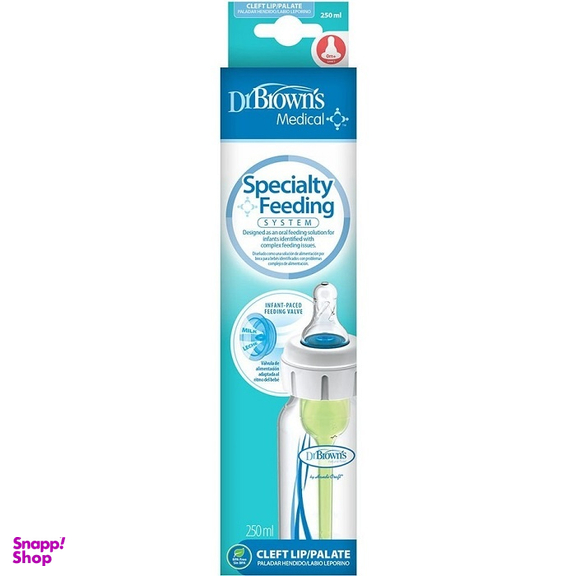 شیشه شیر شکاف کام دکتر براونز کد sb417 گنجایش 250 میلی لیتر