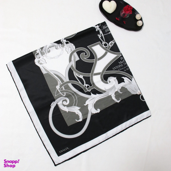 روسری زنانه آنالیا مدل ابریشم دور دست دوز کد 6057