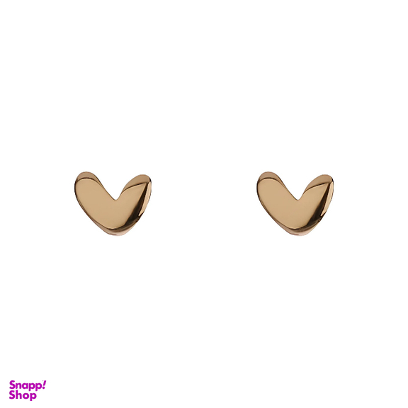 گوشواره طلا 18 عیار زنانه درگونه مدل قلب برجسته