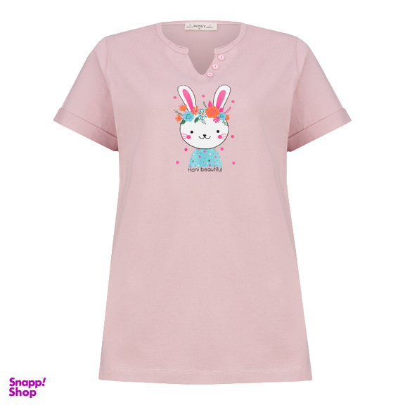 ست تیشرت و شلوارک راحتی زنانه کد 1029 رنگ صورتی