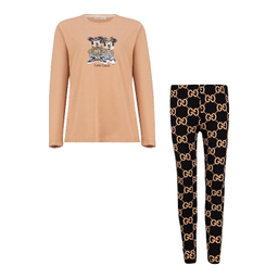 ست بلوز و شلوار راحتی زنانه کد 042 رنگ کرم