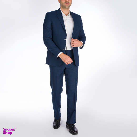 ست کت و شلوار آیکت طرح چهارخانه فاستونی کد 10 رنگ سرمه ای