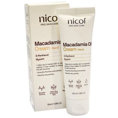 کرم مرطوب کننده دست نیکول مدل Macademia Oil حجم 50 میلی لیتر