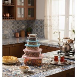 ظرف نگهدارنده نورینو مدل آسو کد 004 مجموعه 6 عددی