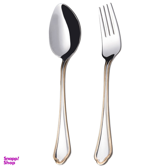 سرویس قاشق و چنگال 98 پارچه ناب استیل مدل ونیز
