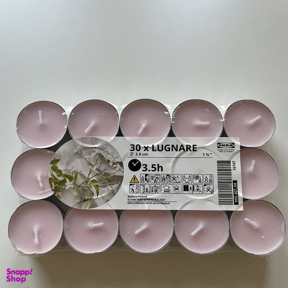شمع وارمر ایکیا مدل LUGNARE بسته 30 عددی