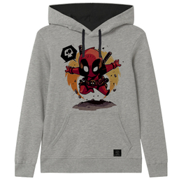 هودی پسرانه 27 طرح ددپول کد H08 رنگ طوسی روشن