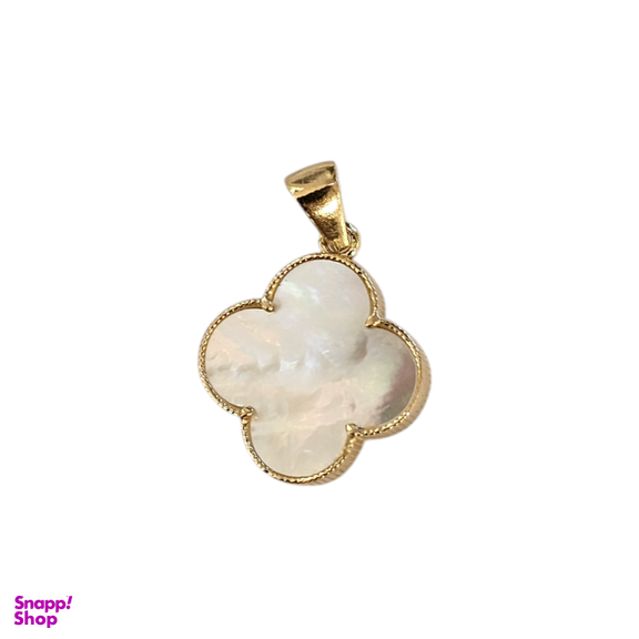 پلاک گردنبند طلا 18 عیار زنانه طرح ونکلیف صدف سفید کد 2210