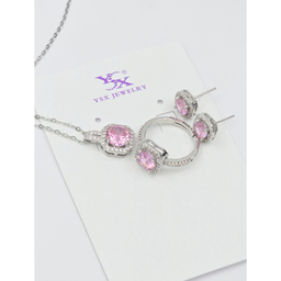 نیم ست زیور زنانه وای اس ایکس کریستال سواروسکی طرح جواهر کد JAV1097Y