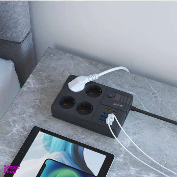 چندراهی برق گرین لاین مدل 7 USB-A Port & 1 PD Port 3250W EU