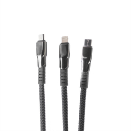 کابل USB به Lightning/Type-C/MicroUSB جی بی کیو مدل DTU33 C.LM طول 1.5 متر