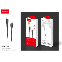 کابل تبدیل USB-C به USB-C پرووان مدل 60W-PCC112 طول 1 متر
