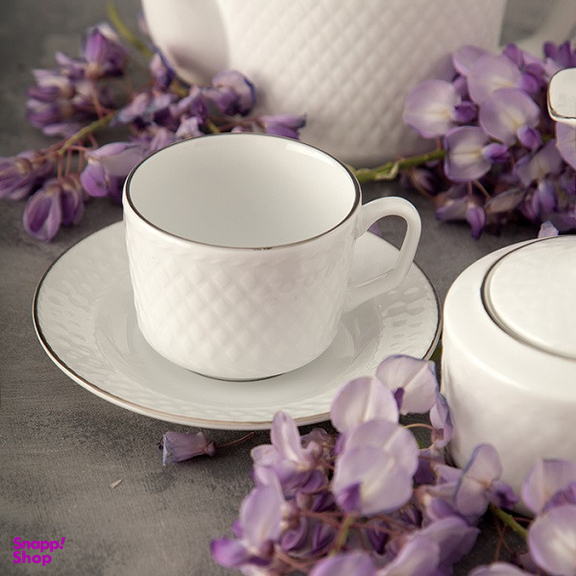 ست فنجان و نعلبکی 12 پارچه 6 نفره چینی زرین ایران مدل چای خوری رادیانس 8 سمن درجه عالی