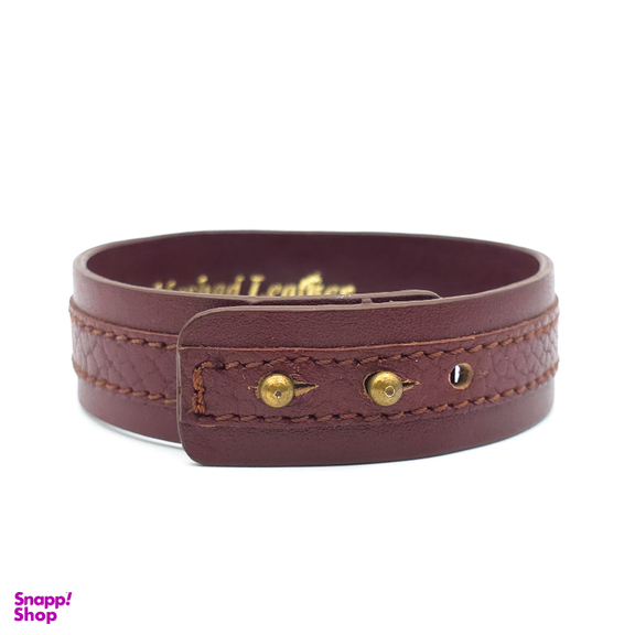 دستبند چرم و طلا 18 عیار زنانه طرح خطاطی هرگز نمیرد کد TX009