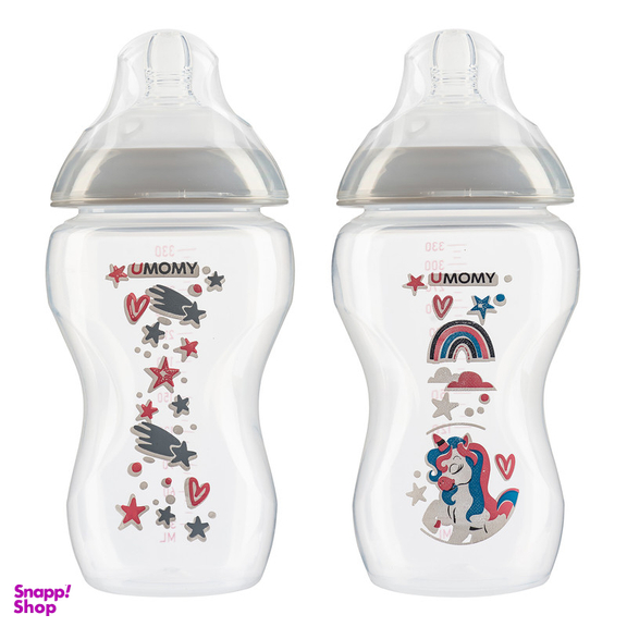 شیشه شیر یومامی مدل Anti Colic گنجایش 330 میلی لیتر بسته 2 عددی