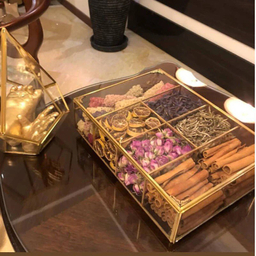 جعبه دمنوش مدل باکس شیشه ای 6 خانه
