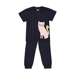 ست لباس راحتی دخترانه مادر مدل لارا رنگ سرمه ای