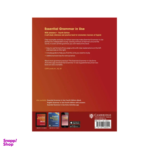 کتاب Essential Grammar In Use with answers 4th اثر Raymond Murphy انتشارات دانشگاه کمبریج