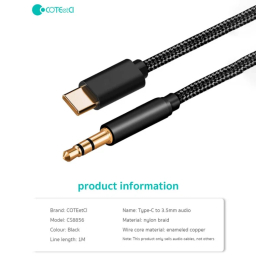 کابل تبدیل Type-C به Jack 3.5mm کوتتسی مدل CS8856 طول 1 متر