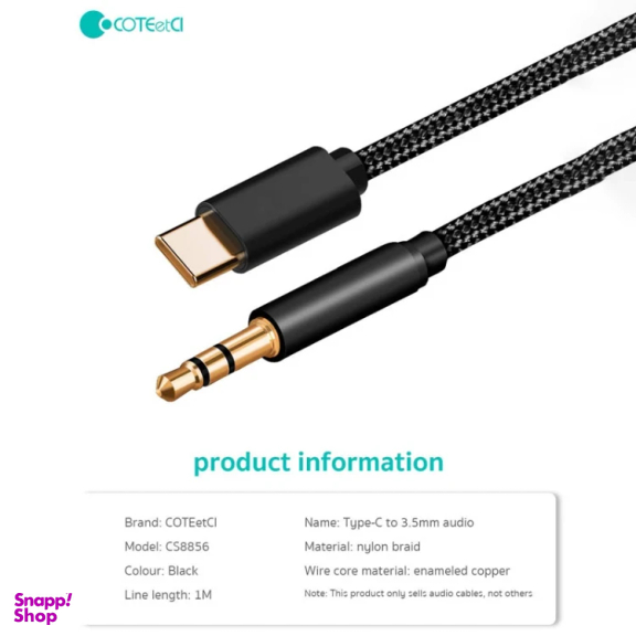 کابل تبدیل Type-C به Jack 3.5mm کوتتسی مدل CS8856 طول 1 متر