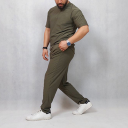 ست تیشرت  و شلوار مردانه کد 52 رنگ سبز زیتونی