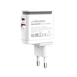 شارژر دیواری 25 وات سیبراتون مدل SW2225i PD به همراه کابل لایتنینگ
