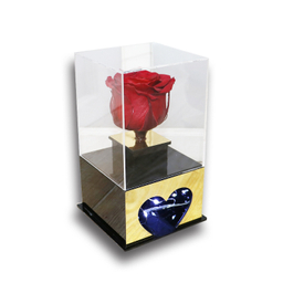 تندیس تمام پلکسی گل رز جاودان قرمز مدل LED دار