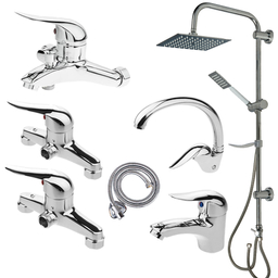 ست شیرآلات اهرمی اندیکا مدل اردکی با علم دوش آب و هوا کد 74 مجموعه 7 عددی