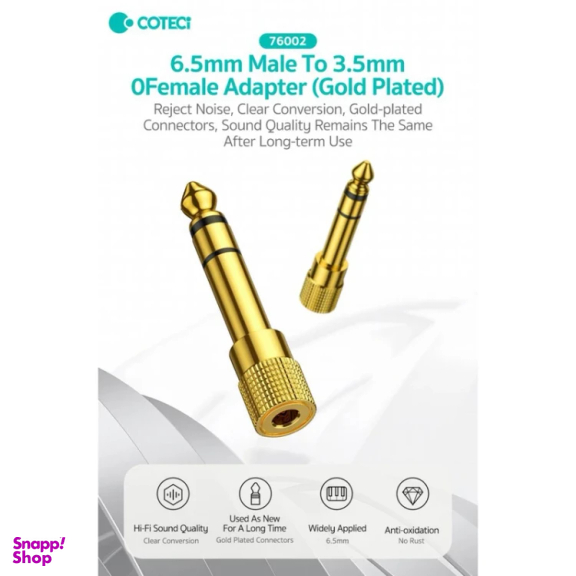 مبدل جک 3.5 میلی متری به جک 6.5 میلی متری کوتتسی مدل 76002