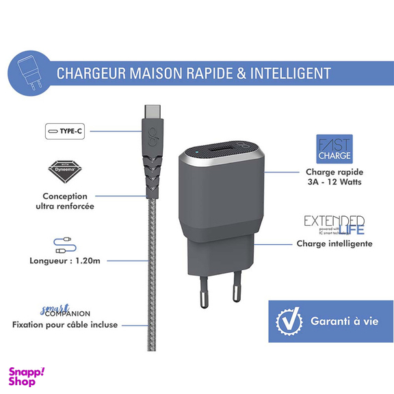 شارژر دیواری فورس مدل FPCSAC1.2MG به همراه کابل USB-C