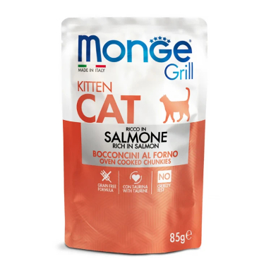 پوچ گربه مونگه مدل کیتن طعم سالمون وزن 85 گرم