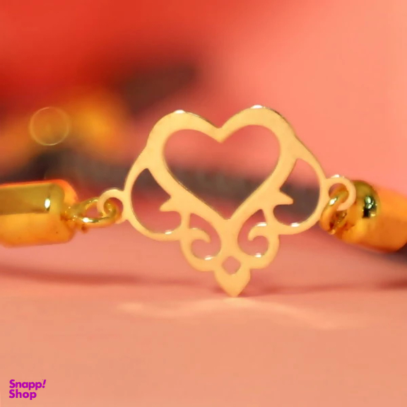 دستبند طلا 18 عیار زنانه آمانژ مدل قلب کد D9636
