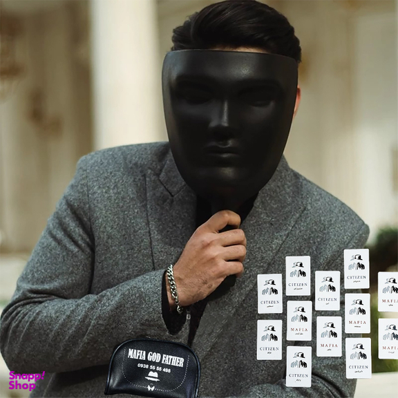 ماسک ایفای نقش به همراه 30 عدد کارت بازی pvc بسته 12 عددی