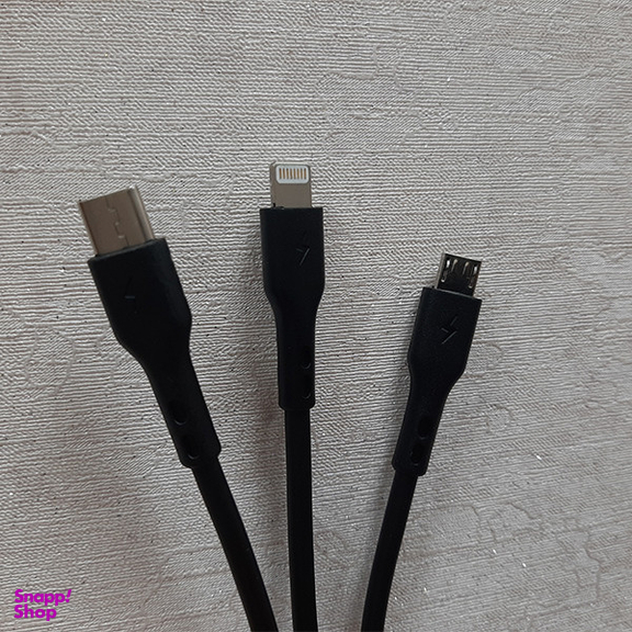 کابل تبدیل USB به microUSB  / لایتنینگ  / USB-C کاجیتل مدل 3in1 طول 1.2 متر