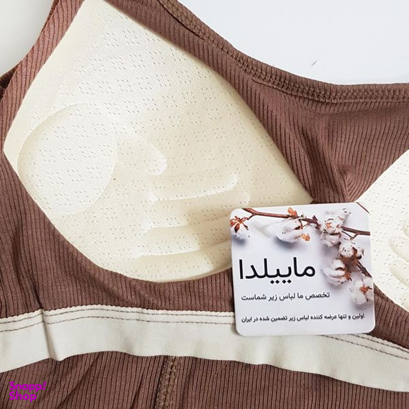 کراپ‌تاپ زنانه ماییلدا مدل پشت کوتاه کد 4791 رنگ قهوه ای