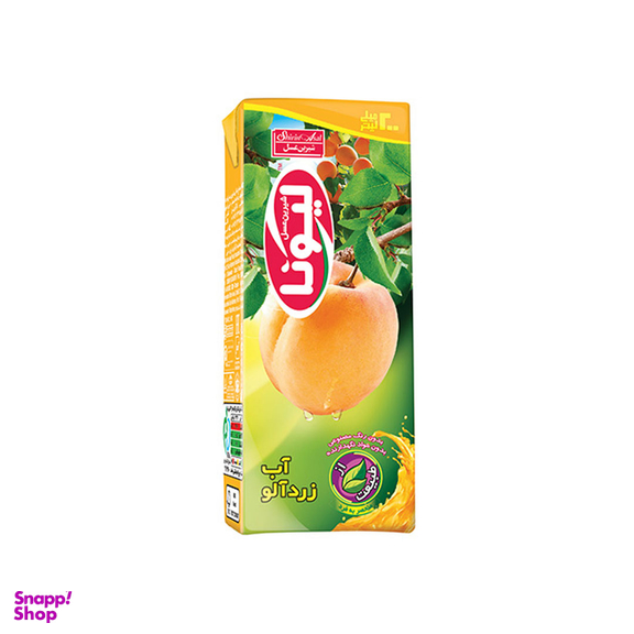 آبمیوه پاکتی لیونا با طعم زردآلو حجم 200 میلی لیتر