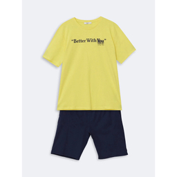 ست تیشرت آستین کوتاه و شلوارک راحتی مردانه ال سی وایکیکی مدل Fresh-Pamuk