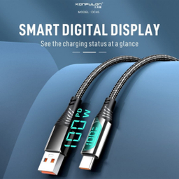 کابل فست شارژر USB به Type-C کانفلون به مدل DC45 100W طول 1 متر
