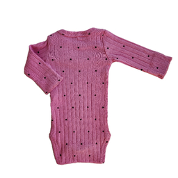 بادی نوزادی نیم ایت طرح خالدار کد 10256 رنگ صورتی