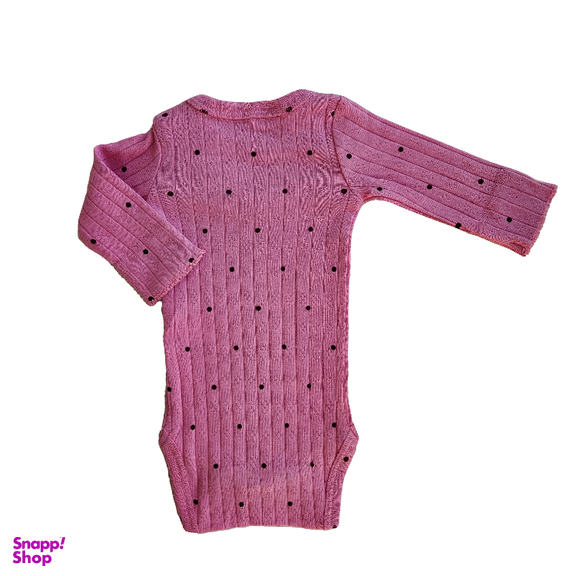 بادی نوزادی نیم ایت طرح خالدار کد 10256 رنگ صورتی