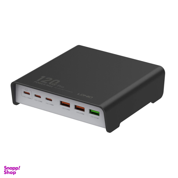 شارژر رومیزی 120 وات الدینیو مدل HUB CHARGER Q605